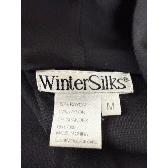 Winter Silks Size S Minimalist Stretch Cardigan Black Zip Long Sleeve V Neck - Picture 5 of 7